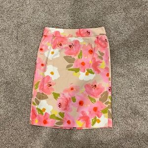 J Crew Floral watercolor skirt